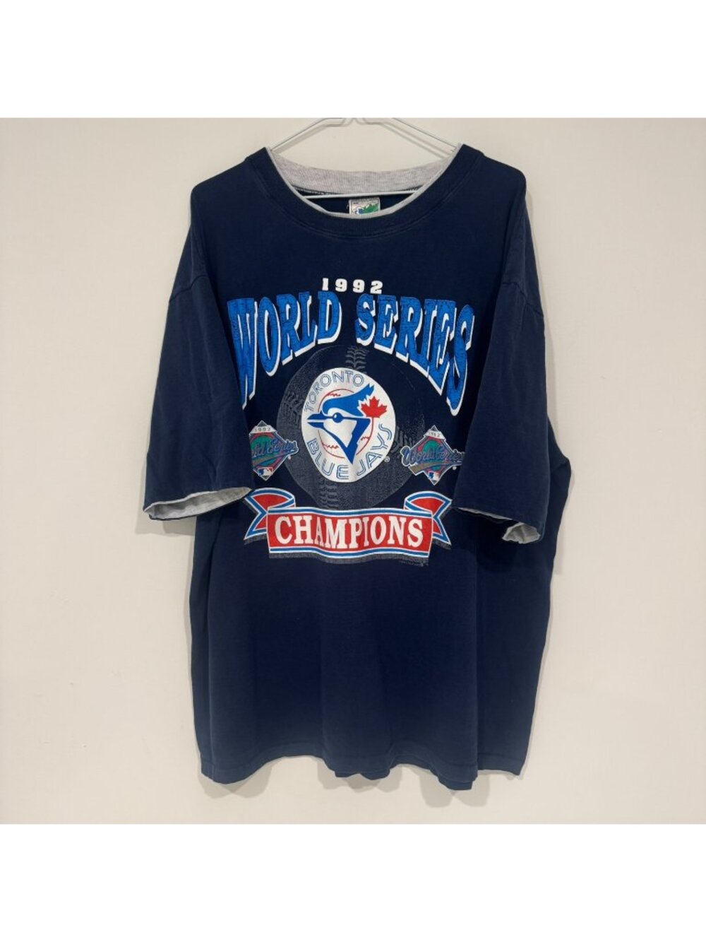Vintage 1990s Toronto Blue Jays 1992  World Series Champions T-shirt Waves XL